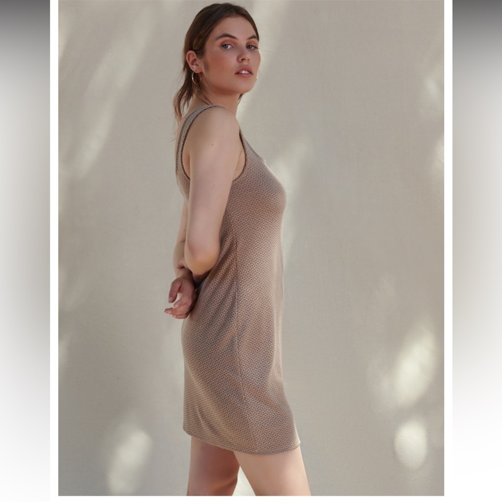 WEST OF MELROSE Tank Dress Womens Sz XS Tan Multi print lined minidress NWT - Picture 2 of 12